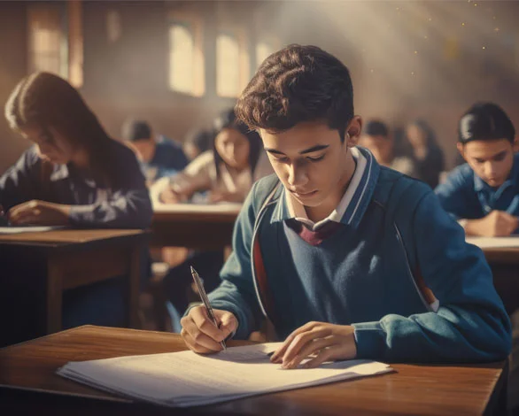 Illustration of computer-based testing setup